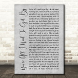 Marvin Gaye You're All I Need To Get By Rustic Script Grey Song Lyric Print
