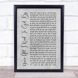 Marvin Gaye You're All I Need To Get By Rustic Script Grey Song Lyric Print