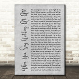 Ronan Keating When You Say Nothing At All Rustic Script Grey Song Lyric Print