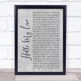 Westlife Hello My Love Rustic Script Grey Song Lyric Quote Print