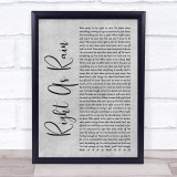 Adele Right As Rain Rustic Script Grey Song Lyric Quote Print
