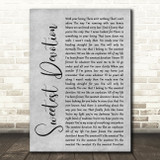 Adele Sweetest Devotion Rustic Script Grey Song Lyric Quote Print