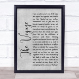 Christy Moore The Voyage Rustic Script Grey Song Lyric Quote Print