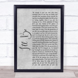 Edwin McCain I'll Be Rustic Script Grey Song Lyric Quote Print