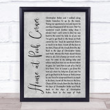 Loggins & Messina House at Pooh Corner Rustic Script Grey Song Lyric Quote Print