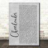 OMI Cheerleader Rustic Script Grey Song Lyric Quote Print