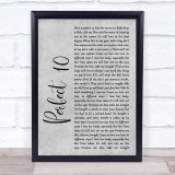 The Beautiful South Perfect 10 Rustic Script Grey Song Lyric Quote Print