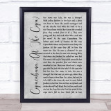 Barry Manilow Copacabana (At The Copa) Rustic Script Grey Song Lyric Print