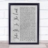Eagles Take It To The Limit Rustic Script Grey Song Lyric Print