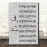 Imagine Dragons It's Time Rustic Script Grey Song Lyric Print