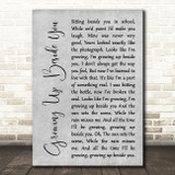 Paolo Nutini Growing Up Beside You Rustic Script Grey Song Lyric Print