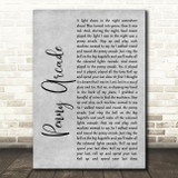 Roy Orbison Penny Arcade Rustic Script Grey Song Lyric Print