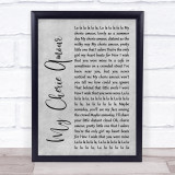 Stevie Wonder My Cherie Amour Rustic Script Grey Song Lyric Print