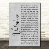 The Beautiful South Valentine Rustic Script Grey Song Lyric Print