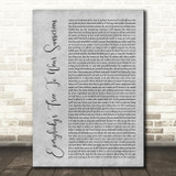 Baz Luhrmann Everybody's Free To Wear Sunscreen Rustic Script Grey Song Print