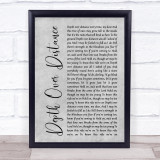 Ben Howard Depth Over Distance Rustic Script Grey Song Lyric Print