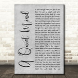 Blue October A Quiet Mind Rustic Script Grey Song Lyric Print