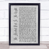 Bon Jovi The Hardest Part Is The Night Rustic Script Grey Song Lyric Print
