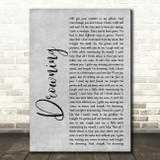 Chris Young Drowning Rustic Script Grey Song Lyric Print