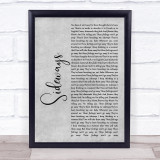 Citizen Cope Sideways Rustic Script Grey Song Lyric Print