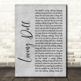 Cliff Richard and The Drifters Living Doll Rustic Script Grey Song Lyric Print