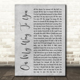 Cody Johnson On My Way To You Rustic Script Grey Song Lyric Print