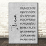 David Guetta Ft Sia Titanium Rustic Script Grey Song Lyric Print
