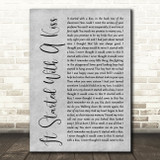Hot Chocolate It Started With A Kiss Rustic Script Grey Song Lyric Print