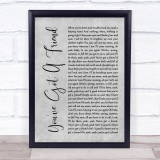 James Taylor You've Got A Friend Rustic Script Grey Song Lyric Print