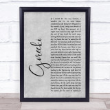 Lamb Gorecki Rustic Script Grey Song Lyric Print