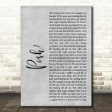 Lionel Jeffries Posh! Rustic Script Grey Song Lyric Print