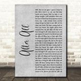 Peter Cetera and Cher After All Rustic Script Grey Song Lyric Print