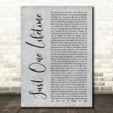 Sting & Shaggy Just One Lifetime Rustic Script Grey Song Lyric Print