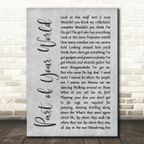 The Little Mermaid Part of Your World Rustic Script Grey Song Lyric Print