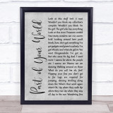 The Little Mermaid Part of Your World Rustic Script Grey Song Lyric Print