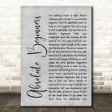 David Bowie Absolute Beginners Rustic Script Grey Song Lyric Quote Print