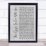 Herb Albert This Guys In Love With You Rustic Script Grey Song Lyric Print