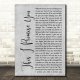 N Sync This I Promise You Rustic Script Grey Song Lyric Quote Print