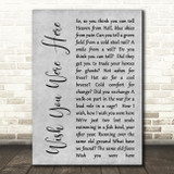 Pink Floyd Wish You Were Here Rustic Script Grey Song Lyric Quote Print
