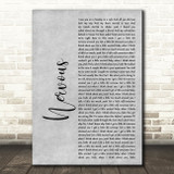 Shawn Mendes Nervous Rustic Script Grey Song Lyric Quote Print