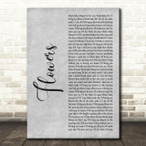 Sweet Female Attitude Flowers Rustic Script Grey Song Lyric Quote Print