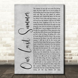 ABBA Our Last Summer Grey Rustic Script Song Lyric Print