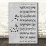 Andra Day Rise Up Grey Rustic Script Song Lyric Print