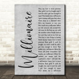 Chris Stapleton Millionaire Grey Rustic Script Song Lyric Print