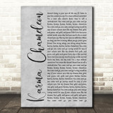 Culture Club Karma Chameleon Grey Rustic Script Song Lyric Print