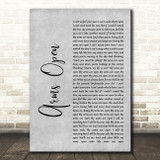 The Script Arms Open Rustic Script Grey Song Lyric Quote Print