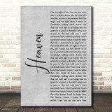 Kane Brown Heaven Grey Rustic Script Song Lyric Print