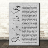 Woody Guthrie Ship In The Sky Grey Rustic Script Song Lyric Print
