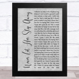 Andrew Gold Never Let Her Slip Away Grey Rustic Script Song Lyric Music Art Print