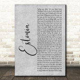 Marillion Estonia Grey Rustic Script Song Lyric Music Art Print
